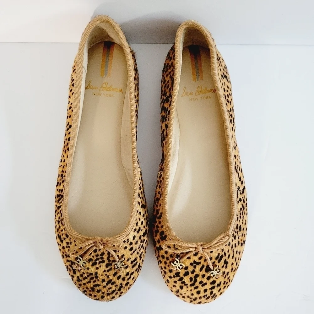 NEW Sam Edelman Felicia Luxe Speckled Cheetah Multi Ballet Flat Size 5